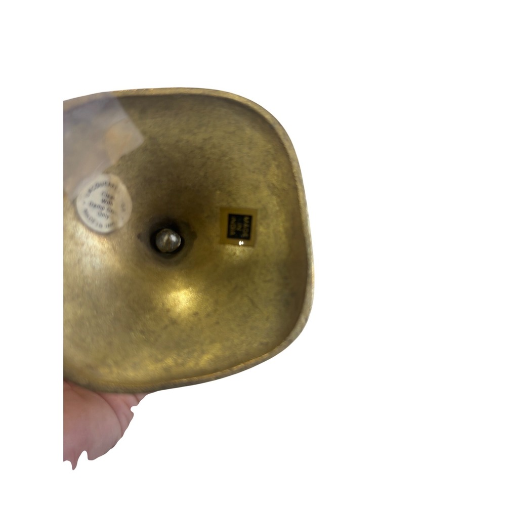 Vintage Solid Brass Bud Vase Made in India Lacquered Gold Tone 8 Inch Slim Vase - Picture 4 of 5